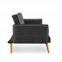 Sarantino 3 Seater Modular Linen Fabric Sofa Bed Couch - Black thumbnail 4