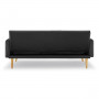 Sarantino 3 Seater Modular Linen Fabric Sofa Bed Couch - Black thumbnail 5