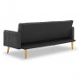 Sarantino 3 Seater Modular Linen Fabric Sofa Bed Couch - Black thumbnail 6