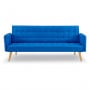 Sarantino 3 Seater Modular Linen Fabric Sofa Bed Couch Armrest - Blue thumbnail 12