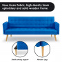 Sarantino 3 Seater Modular Linen Fabric Sofa Bed Couch Armrest - Blue thumbnail 8