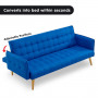 Sarantino 3 Seater Modular Linen Fabric Sofa Bed Couch Armrest - Blue thumbnail 9