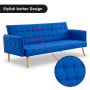 Sarantino 3 Seater Modular Linen Fabric Sofa Bed Couch Armrest - Blue thumbnail 10