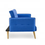 Sarantino 3 Seater Modular Linen Fabric Sofa Bed Couch Armrest - Blue thumbnail 4