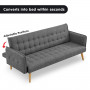 Sarantino 3 Seater Modular Linen Fabric Sofa Bed Couch Armrest Grey thumbnail 9