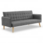 Sarantino 3 Seater Modular Linen Fabric Sofa Bed Couch Armrest Grey thumbnail 1