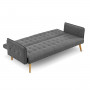 Sarantino 3 Seater Modular Linen Fabric Sofa Bed Couch Armrest Grey thumbnail 3