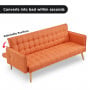 Sarantino 3 Seater Modular Linen Fabric Sofa Bed Couch Armrest Orange thumbnail 9