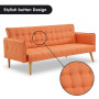 Sarantino 3 Seater Modular Linen Fabric Sofa Bed Couch Armrest Orange thumbnail 10