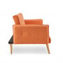 Sarantino 3 Seater Modular Linen Fabric Sofa Bed Couch Armrest Orange thumbnail 5