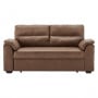 Sarantino Distressed Fabric Sofa Bed Furniture Lounge Suite Brown thumbnail 1