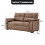 Sarantino Distressed Fabric Sofa Bed Furniture Lounge Suite Brown thumbnail 7