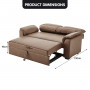 Sarantino Distressed Fabric Sofa Bed Furniture Lounge Suite Brown thumbnail 8