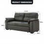 Sarantino Faux Leather Sofa Bed Couch Furniture Lounge Suite Black thumbnail 7