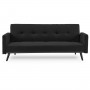 Sarantino 3 Seater Modular Linen Fabric Bed Sofa  Couch Armrest Black thumbnail 1