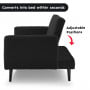 Sarantino 3 Seater Modular Linen Fabric Bed Sofa  Couch Armrest Black thumbnail 3