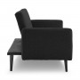 Sarantino 3 Seater Modular Linen Fabric Bed Sofa  Couch Armrest Black thumbnail 5