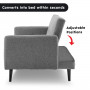 Sarantino 3 Seater Modular Linen Fabric  Bed Sofa Armrest Light Grey thumbnail 3