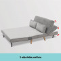 Sarantino 3 Seater Faux Velvet Sofa Bed Couch Furniture - Light Grey thumbnail 7