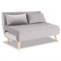 Sarantino 3 Seater Faux Velvet Sofa Bed Couch Furniture - Light Grey thumbnail 3