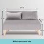 Sarantino 3 Seater Faux Velvet Sofa Bed Couch Furniture - Light Grey thumbnail 6