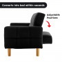 Sarantino 3 Seater Linen Fabric Sofa Bed Couch Armrest Futon Black thumbnail 4