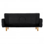 Sarantino 3 Seater Linen Fabric Sofa Bed Couch Armrest Futon Black thumbnail 6