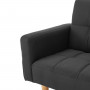 Sarantino 3 Seater Linen Fabric Sofa Bed Couch Armrest Futon Black thumbnail 10