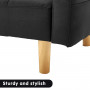 Sarantino 3 Seater Linen Fabric Sofa Bed Couch Armrest Futon Black thumbnail 11