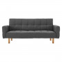 Sarantino 3 Seater Linen Fabric  Bed Sofa Armrest Futon Dark Grey thumbnail 1