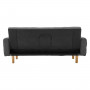 Sarantino 3 Seater Linen Fabric  Bed Sofa Armrest Futon Dark Grey thumbnail 7
