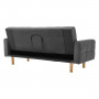 Sarantino 3 Seater Linen Fabric  Bed Sofa Armrest Futon Dark Grey thumbnail 8