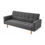 Sarantino 3 Seater Linen Fabric  Bed Sofa Armrest Futon Dark Grey thumbnail 5