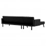 Sarantino 3-Seater Corner Wooden Sofa Bed Lounge Chaise Sofa Black thumbnail 7