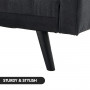 Sarantino 3-Seater Corner Wooden Sofa Bed Lounge Chaise Sofa Black thumbnail 9