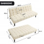 Sarantino Faux Suede Fabric Sofa Bed Furniture Lounge Seat Beige thumbnail 9
