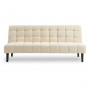 Sarantino Faux Suede Fabric Sofa Bed Furniture Lounge Seat Beige thumbnail 1