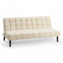 Sarantino Faux Suede Fabric Sofa Bed Furniture Lounge Seat Beige thumbnail 4
