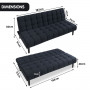 Sarantino Faux Suede Fabric Sofa Bed Furniture Lounge Seat Black thumbnail 9