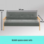 Three Seater Linen Fabric Sofa Bed Lounge Couch Futon - Light Grey thumbnail 5