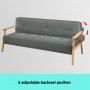 Three Seater Linen Fabric Sofa Bed Lounge Couch Futon - Light Grey thumbnail 8