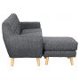 Linen Corner Sofa Couch Lounge L-shaped with Chaise - Dark Grey thumbnail 3