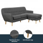 Linen Corner Sofa Couch Lounge L-shaped with Chaise - Dark Grey thumbnail 8