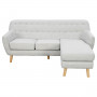 Linen Corner Sofa Couch Lounge L-shaped with Left Chaise - Light Grey thumbnail 1