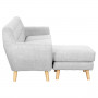 Linen Corner Sofa Couch Lounge L-shaped with Left Chaise - Light Grey thumbnail 3
