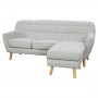 Linen Corner Sofa Couch Lounge L-shaped with Left Chaise - Light Grey thumbnail 2