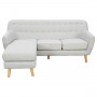 Sarantino Linen Corner Sofa Couch Lounge L-shaped w/ Chaise Light Grey thumbnail 1