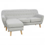 Sarantino Linen Corner Sofa Couch Lounge L-shaped w/ Chaise Light Grey thumbnail 2
