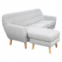 Sarantino Linen Corner Sofa Couch Lounge L-shaped w/ Chaise Light Grey thumbnail 5