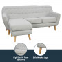 Sarantino Linen Corner Sofa Couch Lounge L-shaped w/ Chaise Light Grey thumbnail 8